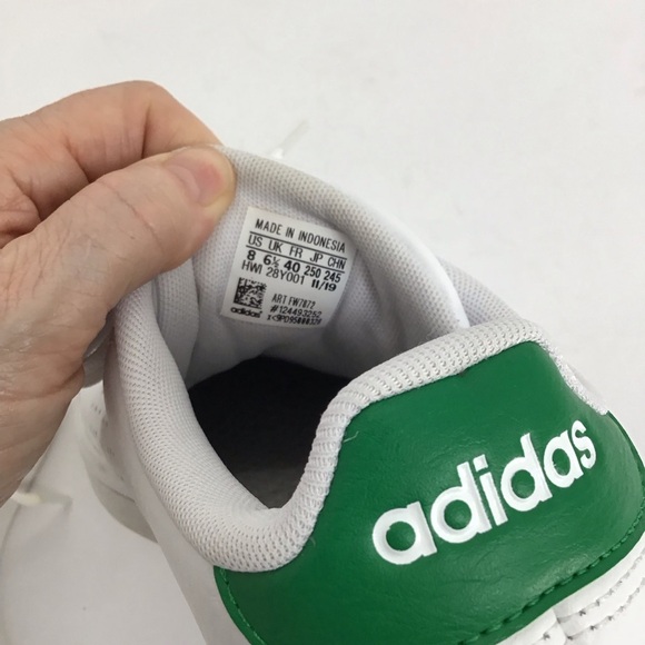 Adidas Men’s Advantage Sneakers Cloud White/Green Casual Career Size 8